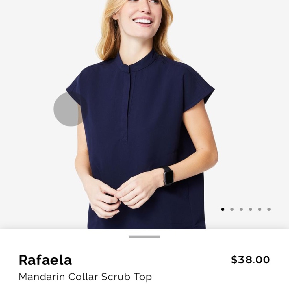 Rafaela mandarin collar scrub. Navy blue size s